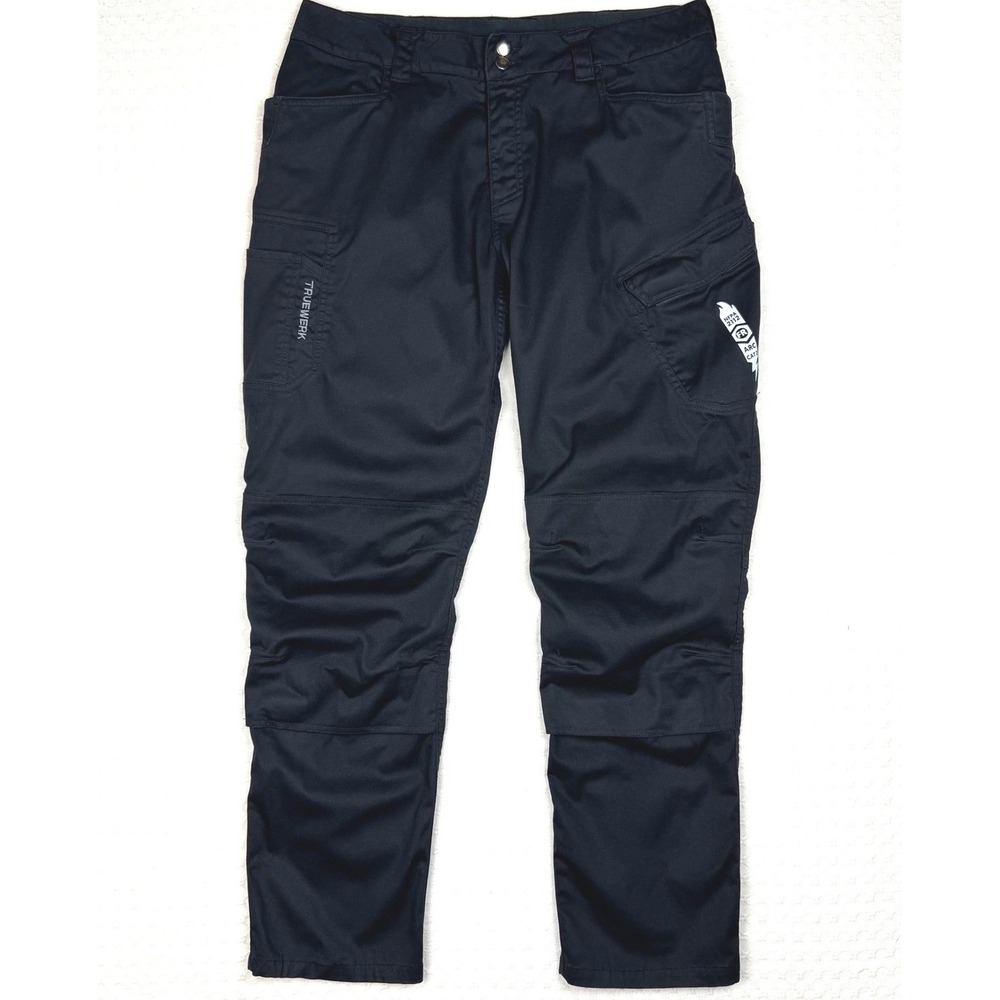 Truewerk FR CAT2 Werkpant Flame Resistant Cargo Pant Men 36x32 Black No Knee Pad